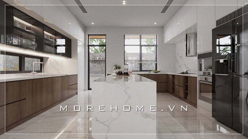 Tạo ra một không gian phòng bếp hoàn hảo với mẫu thiết kế nội thất phòng bếp đẹp và hệ tủ bếp gỗ công nghiệp thông minh có nhiều tính năng.